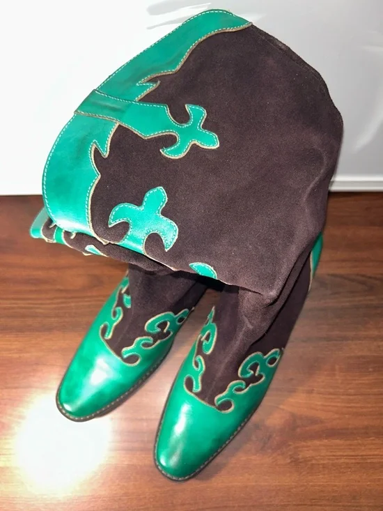 NWOT Corkys Elite Brand Suede & Leather Western Boots - Picture 2 of 11